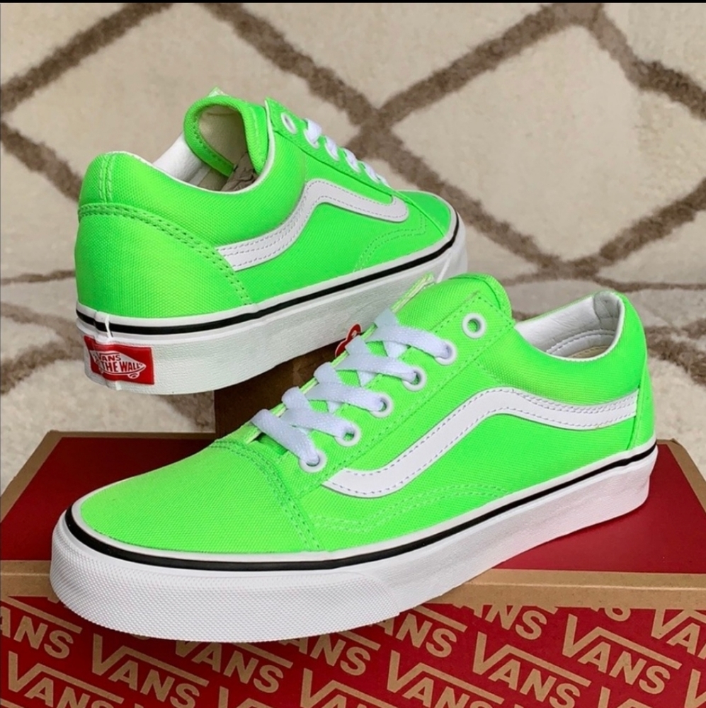 Vans Old Skool Neon Green Gecko/White